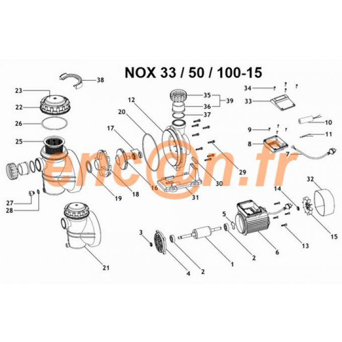 Pièces détachées de pompe Nox 33 8M - Nox 50 12M  - Nox 100 15M (8000074580)