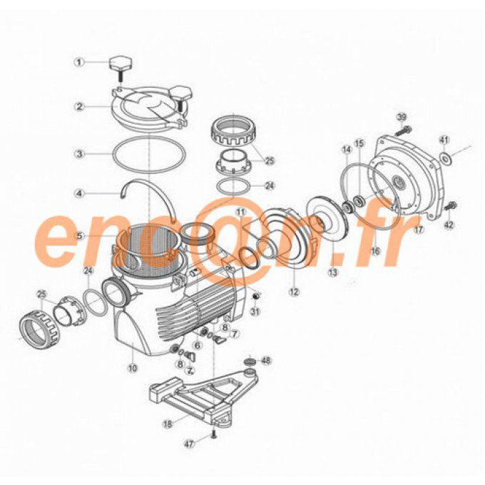 Pièces détachées de pompe KRIPSOL KORAL KS Evo & KS Evo Vs (RPUM1415.01R)