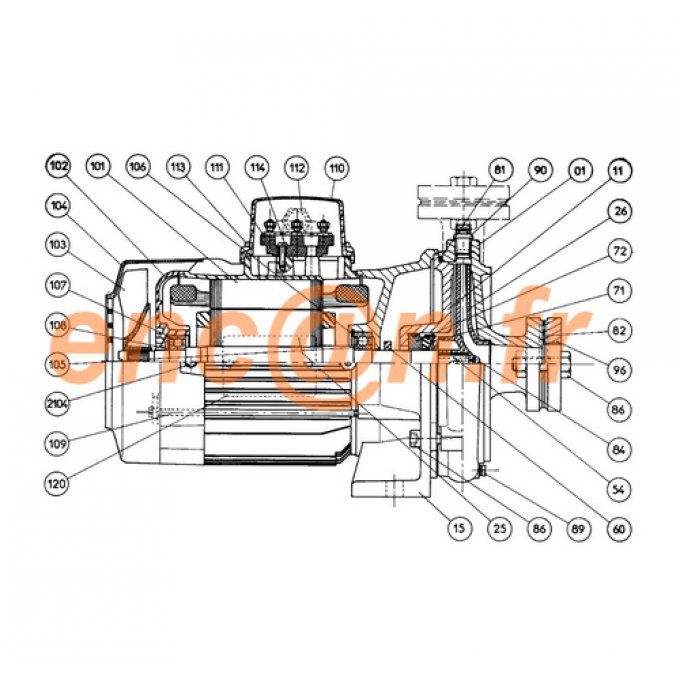 Pièces détachées d'Electropompes Leroy somer LT (LT33 - LT45 - LT50 - LT70)