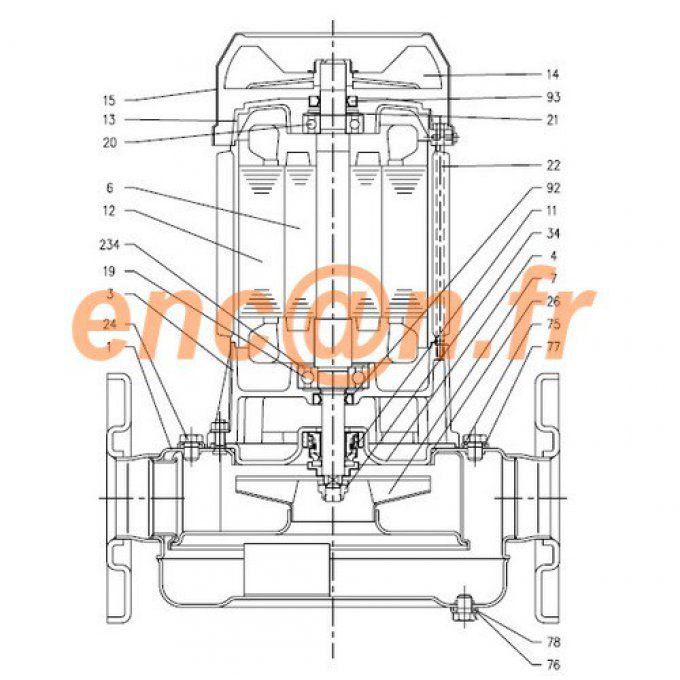 Pièces détachées de pompe circulateur Ebara LPS - 364500054