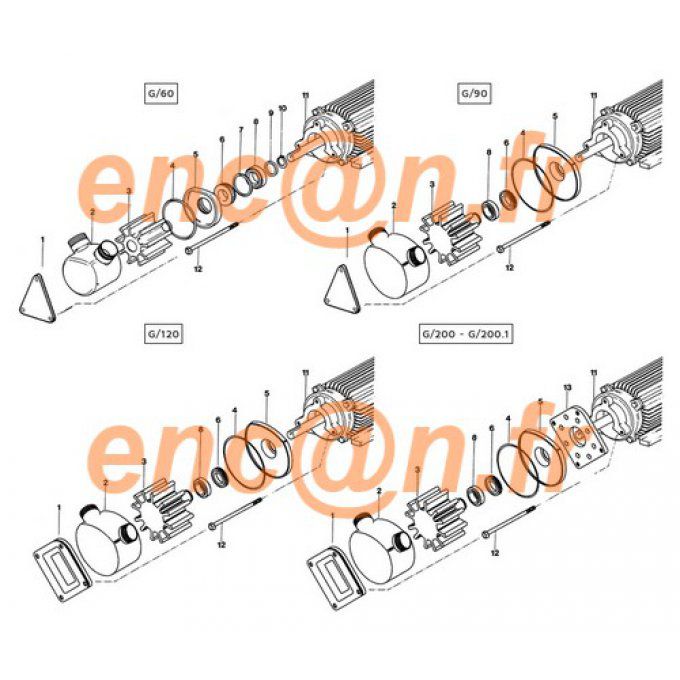 Pièces détachées de pompe Mencarelli série G