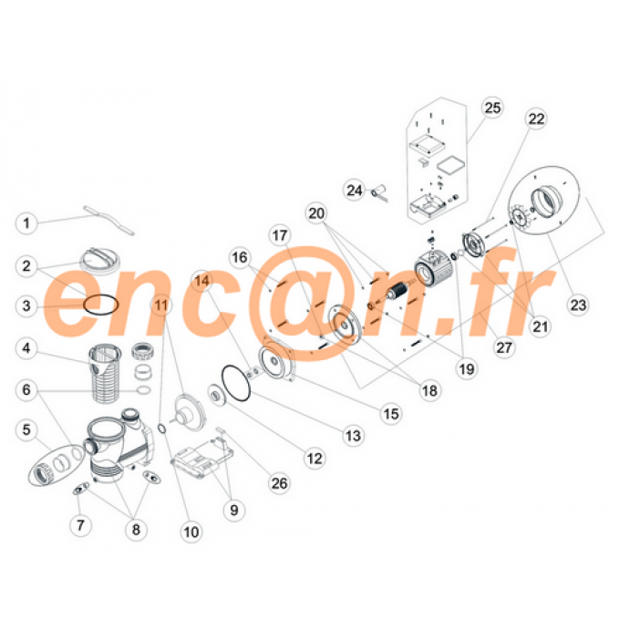 Pièces détachées de pompe ASTRAL POOL Niagara 4405010044  et 4405010080