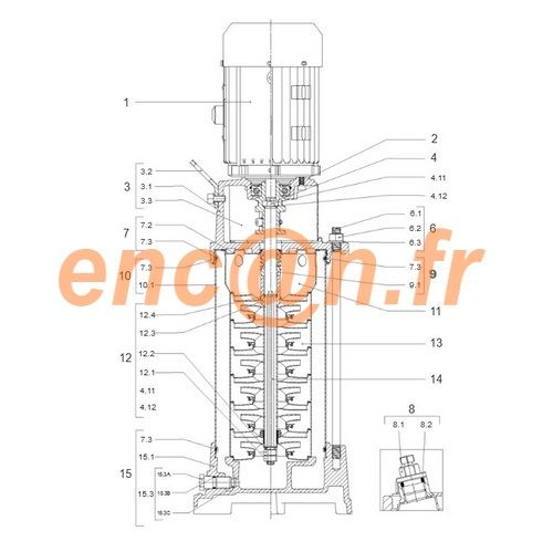 Kit garniture mécanique de pompe Wilo HELIX FIRST V610-5/16/E/S/400-50