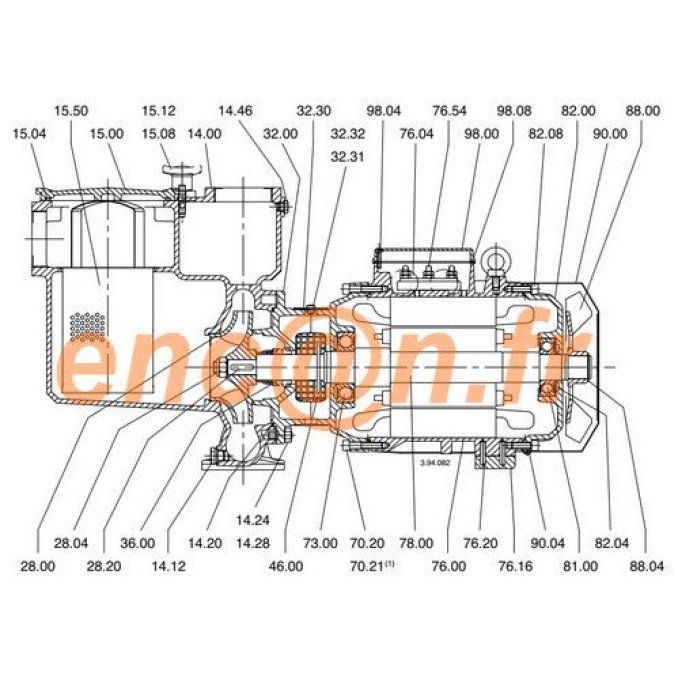 Garniture mécanique de pompe Calpeda NMP 65/12E et 65/16F