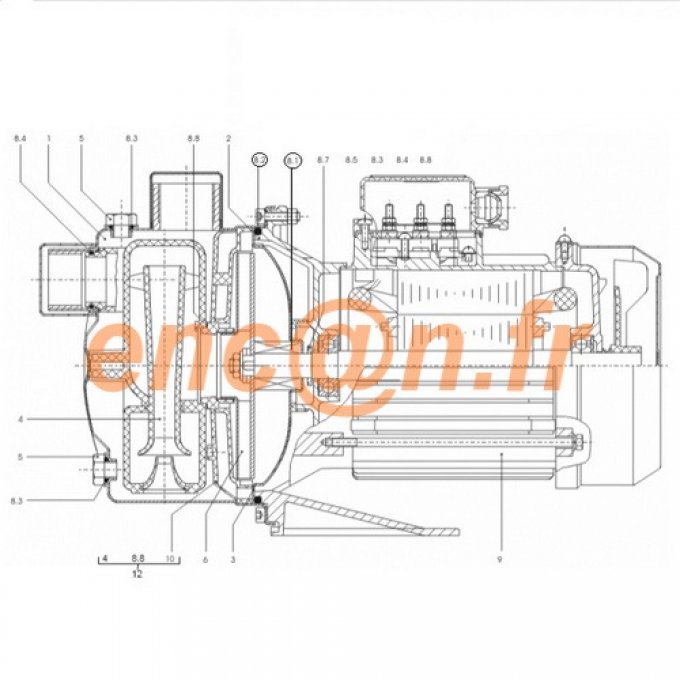 Joint de corps de pompe surpresseur WILO Jet WJ 202-WJ 202X-WJ 203-WJ 203X-WJ 204-WJ 204X 4084613