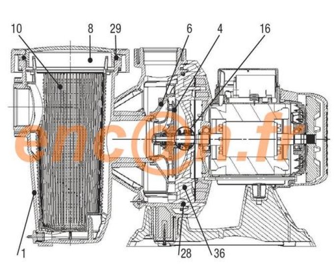 Pièces détachées de pompe DAB EUROPRO 150-200-300 (838275-ZDER012-R00010388)