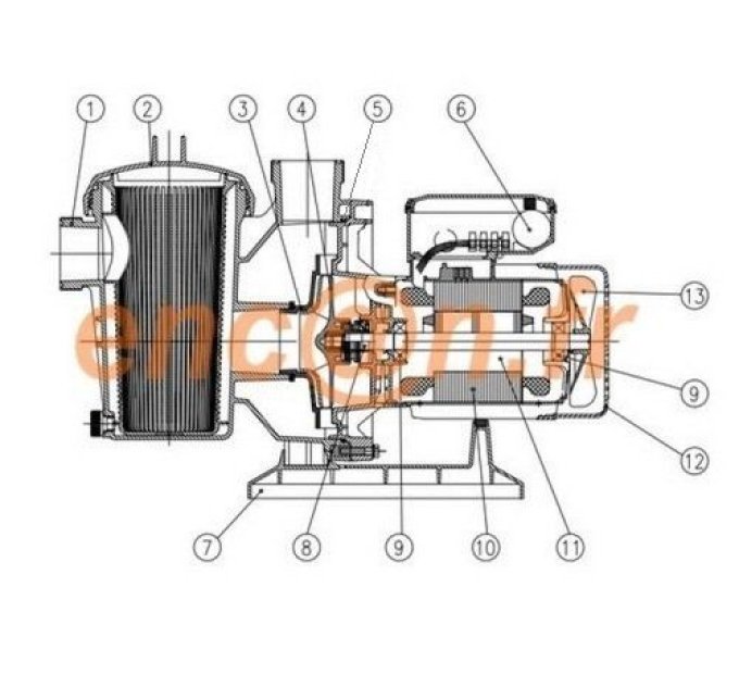 Pièces détachées (Joint de couvercle de préfiltre) de pompe de filtration piscine SPIDO PC800 - 2962