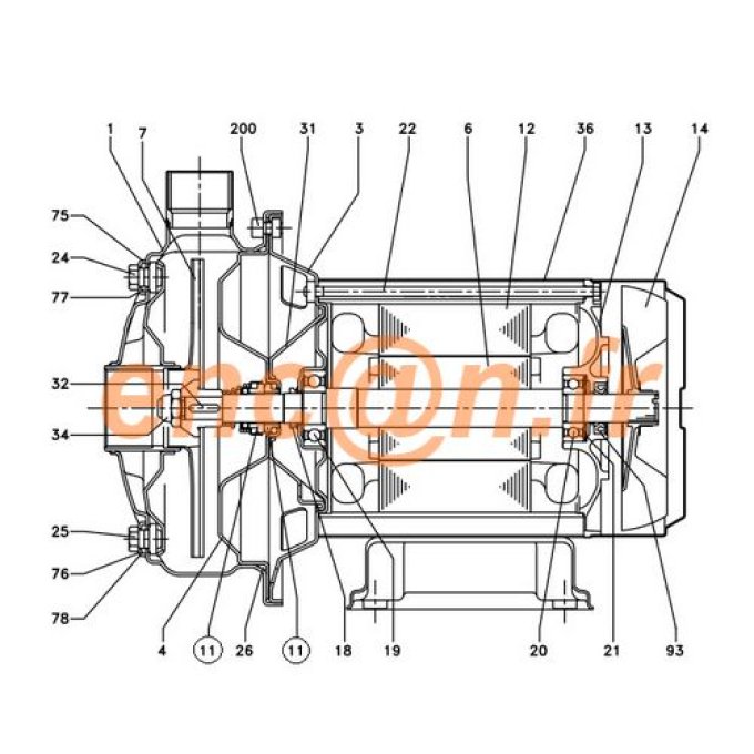 Pièces détachées de pompe Ebara CDX - CDXM version spéciale Q1BE