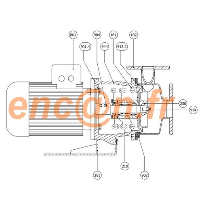 Pièces détachées de pompe Salvatore Robuschi RSM 25-12B 2B22 C152 3