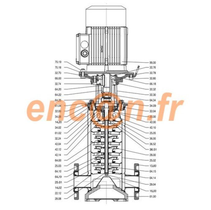 Garniture mécanique de pompe Calpeda MXV 50-1508
