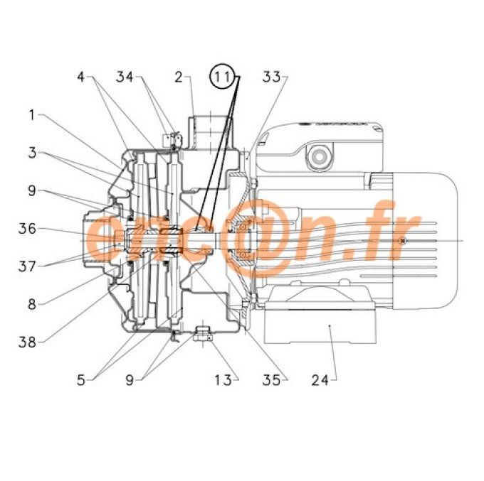 Pièces détachées (garniture mécanique) de pompe Lowara CK et CKM