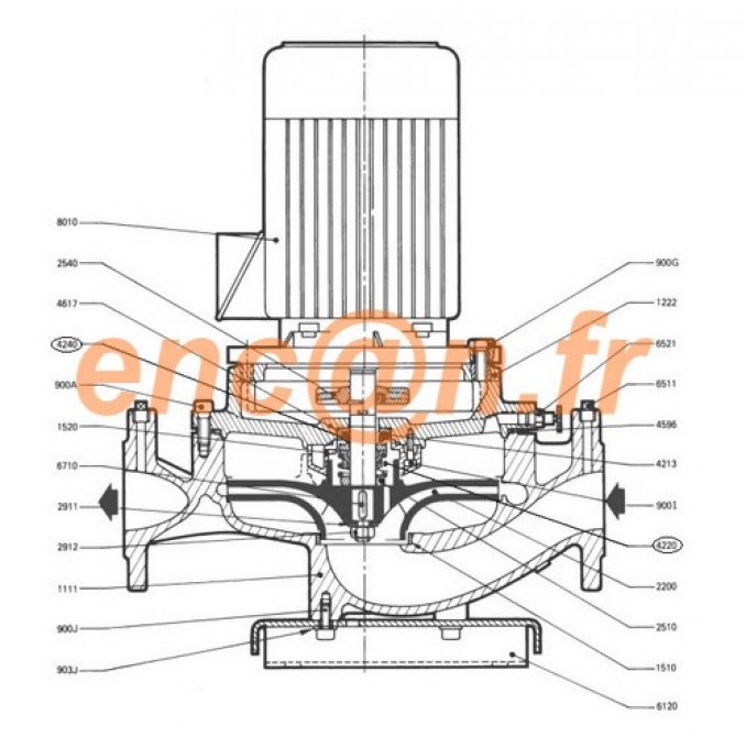 Pièces détachées de pompe Salmson JRC réf. 74626200001 (issue des kits 2150766 et 2150800)