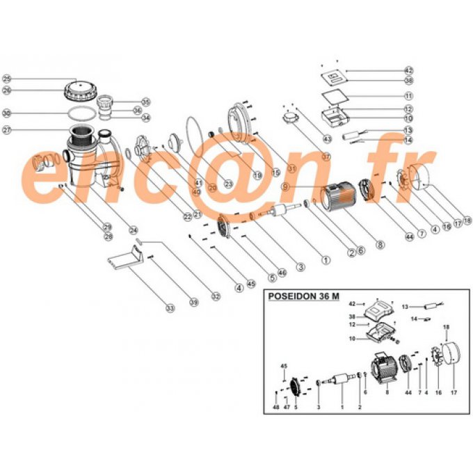 Pièces détachées de pompe Guinard Poseidon (modèles à partir de 2007)