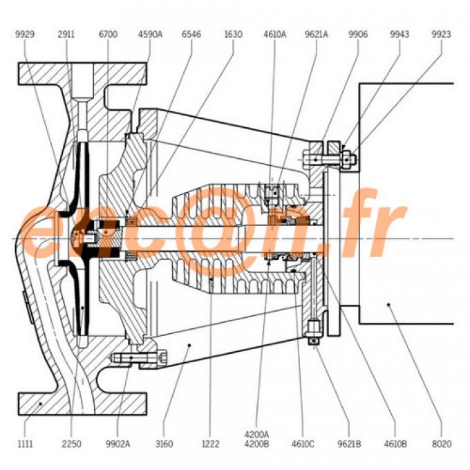 Pièces détachées de pompe salmson GET-E et GET-C (n° 4014791, et 74650200001)