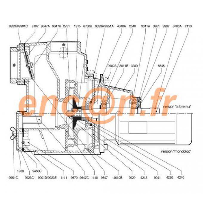 Pièces détachées de pompe Salmson TP2802 - TP2810 - TP2820