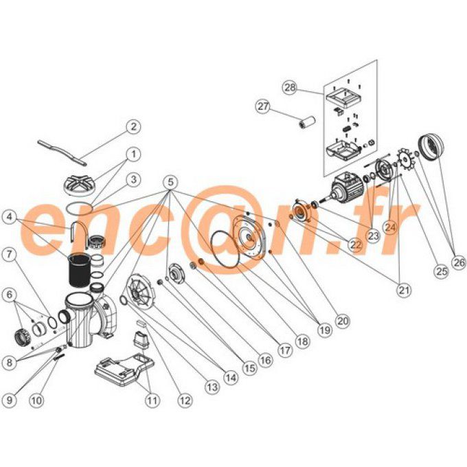 Pièces détachées de pompe ASTRAL POOL Sena 4405010118