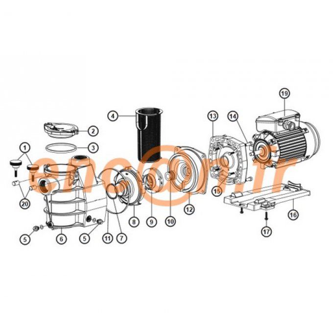 Pièces détachées (obturateur) de pompe HAYWARD SuperPool