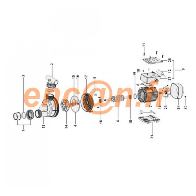 Pièces détachées de pompe surpresseur ESPA Tiper 1 - 8000072594 (400 + 500) (ex. 80000074581)