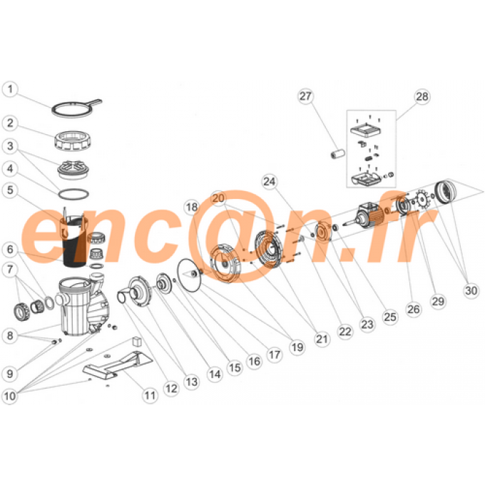 Pièces détachées de pompe ASTRAL POOL Sprint 4405010118