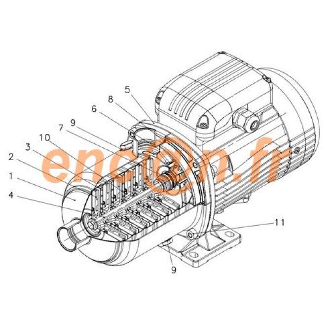 Pièces détachées de pompe Lowara 1HM - 3HM - 5HM version compacte (002231475 - KL01AE9)