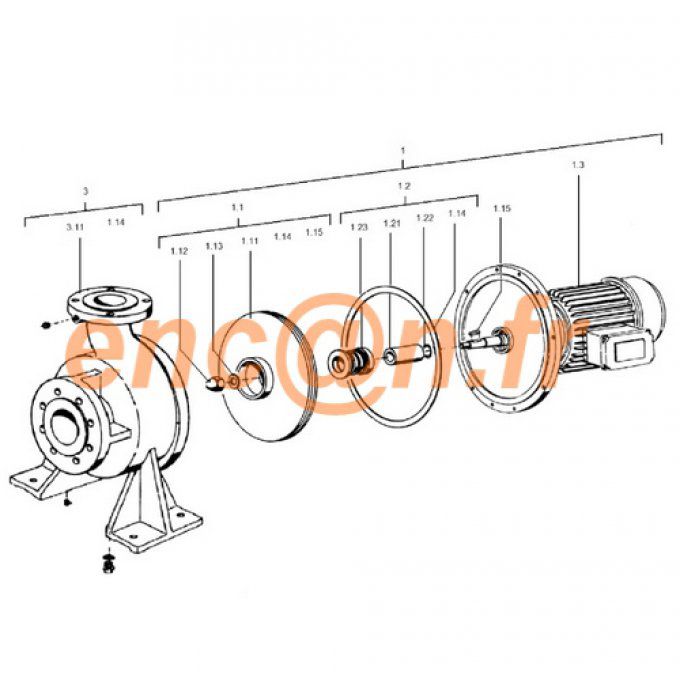 Pièces détachées de pompe circulateur Wilo Bloc-Bn - 120613693 - 121296690